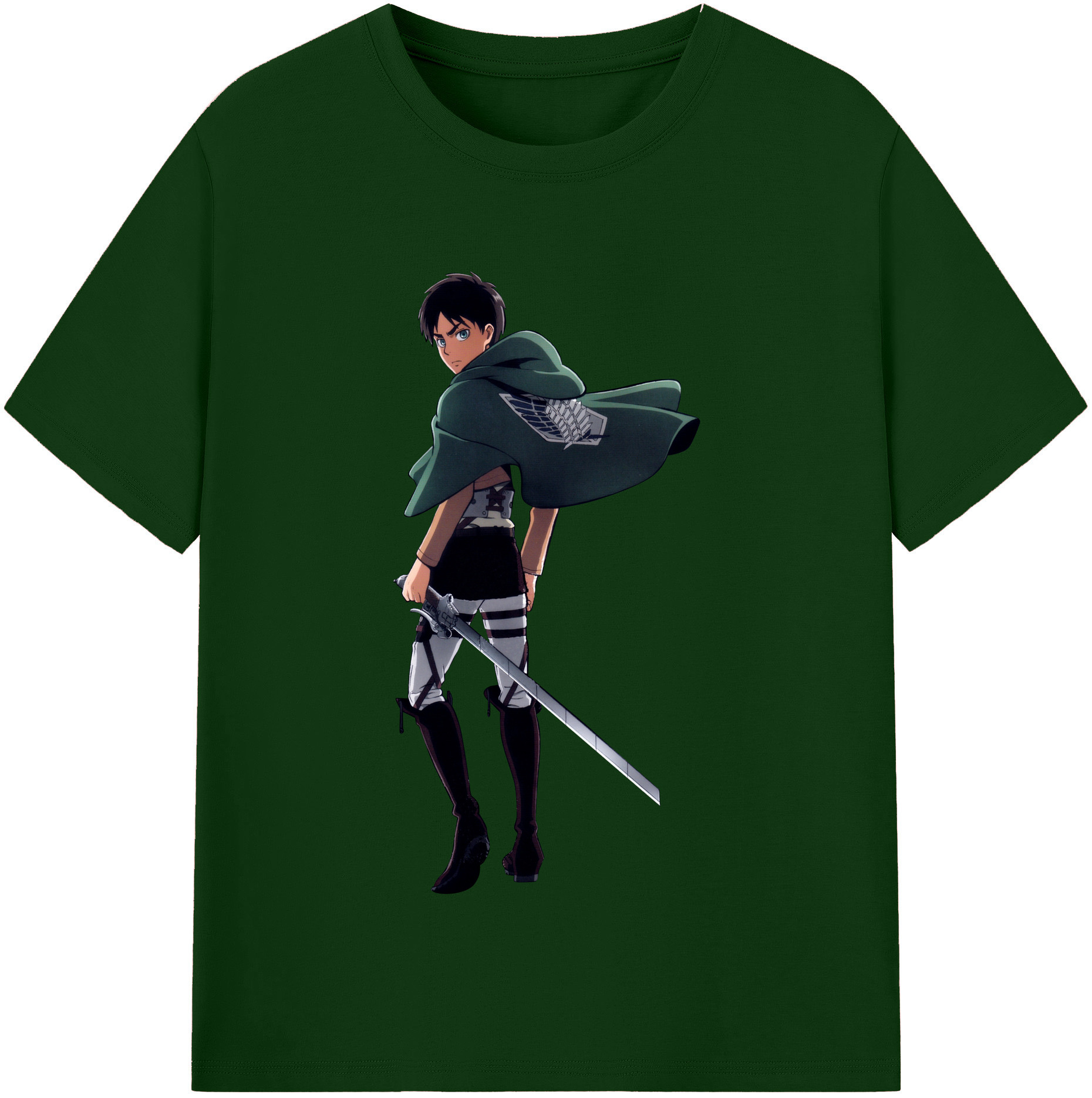 （画像用） 進撃の巨人 エレン･イェーガー Attack on Titan Eren Jäger 綿100％半袖Tシャツ（フロントプリント）